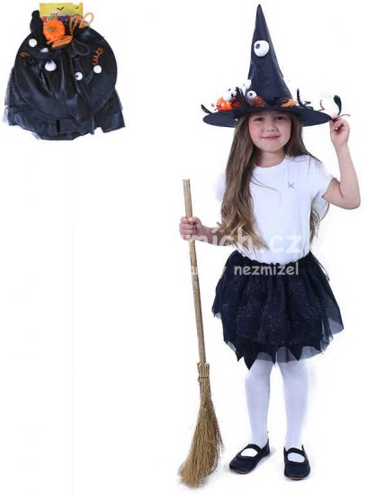 KARNEVAL aty halloween arodjnice suknka tutu + klobouk KOST - Kliknutm na obrzek zavete