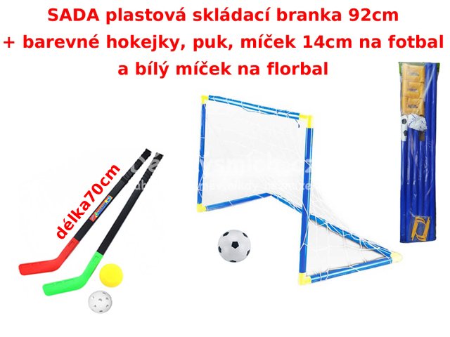 VELK SADA var. 2 skldac branka 92cm, hokejky, puk, mky - Kliknutm na obrzek zavete