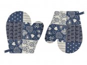 Dtsk chapky - Patchwork modr