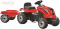 SMOBY Traktor dětský šlapací Farmer XL červený s vlečkou a klaks