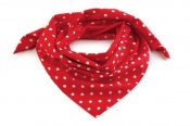 Bavlněný šátek červený - bílý puntík 7 mm