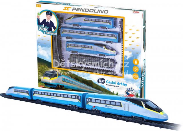 Vlak D SC esk Drhy Super City Pendolino s kolejemi na bateri - Kliknutm na obrzek zavete