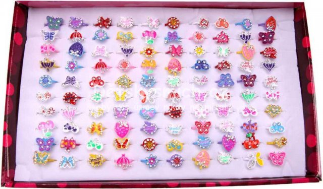 Prstnek s drahokamy dtsk biuterie rzn druhy - Kliknutm na obrzek zavete