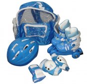 Dtsk kolekov brusle s psluenstvm vel.27-30 modr sada