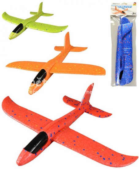 Letadlo soft hzec polystyrenov 34cm 4 barvy na hzen v sku - Kliknutm na obrzek zavete