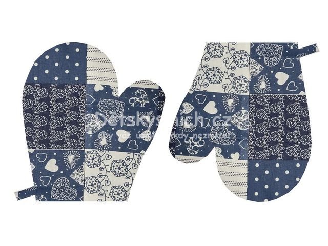 Dtsk chapky - Patchwork modr - Kliknutm na obrzek zavete