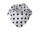 Bavlněný šátek 57x57cm bílý - černý puntík 2 cm