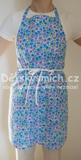 Dmsk kuchysk zstra kvtinky modr - Kliknutm na obrzek zavete