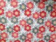 Bavlněná látka metráž šíře 240 cm - Květy červené/šedé
