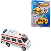 Auto Ambulance kovov 7cm sanitn vz 2 barvy na kart
