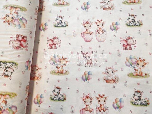 Bavlnn ltka 3D tisk metr e 240 cm - Vesel mltka ZOO - Kliknutm na obrzek zavete