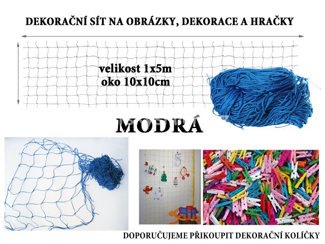 Modr dekoran s na zavovn 5x1m oko 10x10cm - Kliknutm na obrzek zavete