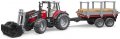 BRUDER 02046 (2046) Set traktor nakladač Massey Ferguson 7480 +