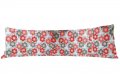 Povlak na dlouhý polštář 50x150cm - Květy červené/šedé