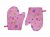 SADA 2ks dětská chňapka - růžová, barevné kytičky