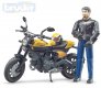 BRUDER 63053 Motocykl Ducati Scrambler Full Throttle set s figur