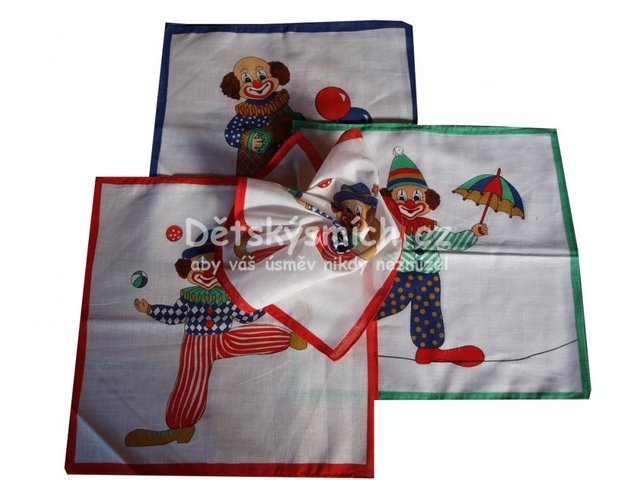 Dtsk bavlnn kapesnky - Vesel Klaun - Kliknutm na obrzek zavete