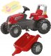 ROLLY TOYS Traktor dětský šlapací Junior s vlečkou červený 80031