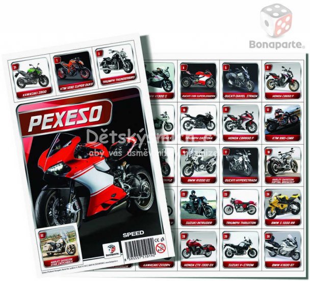 BONAPARTE Pexeso Moto Speed Motorky fotografie *SPOLE�ENSK� HRY* - Kliknut�m na obr�zek zav�ete