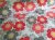 Bavlněná látka metráž šíře 240 cm - Květy červené/šedé