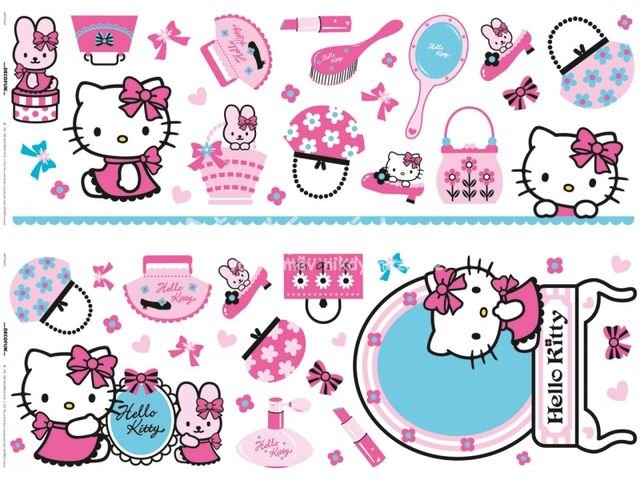 Samolepic obrzky na ze Hello Kitty 54 ks - Kliknutm na obrzek zavete