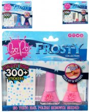 EP Line BO-PO Frosty lak na nehty slupovací 2ks + samolepky různ [94098]