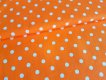 Bavlněná látka metráž - Sytě oranžová bílý puntík 7mm
