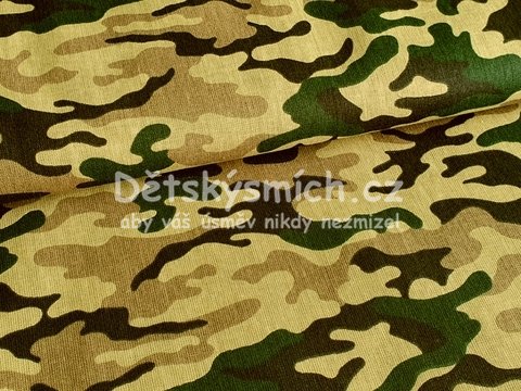 Bavlnn ltka metr - Maskov vzor na khaki podkladu - Kliknutm na obrzek zavete