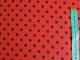 Bavlněná látka metráž - Červená černý puntík 8mm FERDA