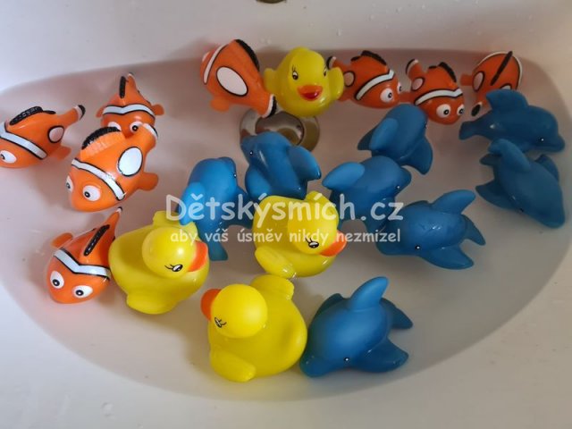Plovouc� zv���tka do vody Nemo, kachni�ka, delf�n - Kliknut�m na obr�zek zav�ete