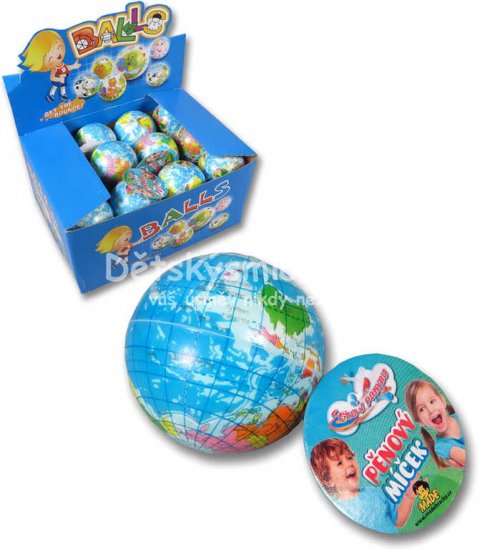 Mek pnov zemkoule 5,5cm soft balonek - Kliknutm na obrzek zavete