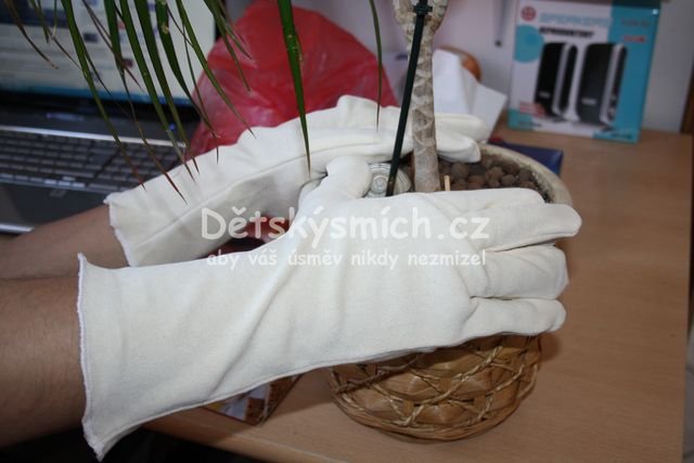 Bavln�n� pracovn� rukavice Gigant prodlou�en� 1p�r - Kliknut�m na obr�zek zav�ete