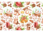 Bavlněná vánoční metráž š.160 - Vánoční dekorace na bílé