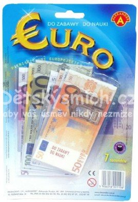 Penze dtsk paprov EURO bankovky set 119ks do hry na kart - Kliknutm na obrzek zavete
