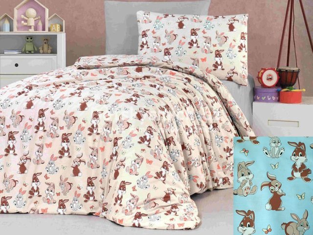 Bavlnn povleen Zajci na modr - Kliknutm na obrzek zavete