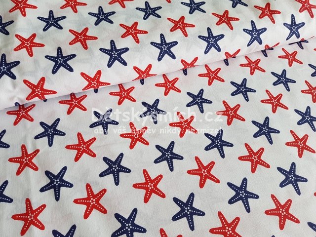 Bavlnn ltka metr - Mosk hvzdice modr/erven varianta - Kliknutm na obrzek zavete