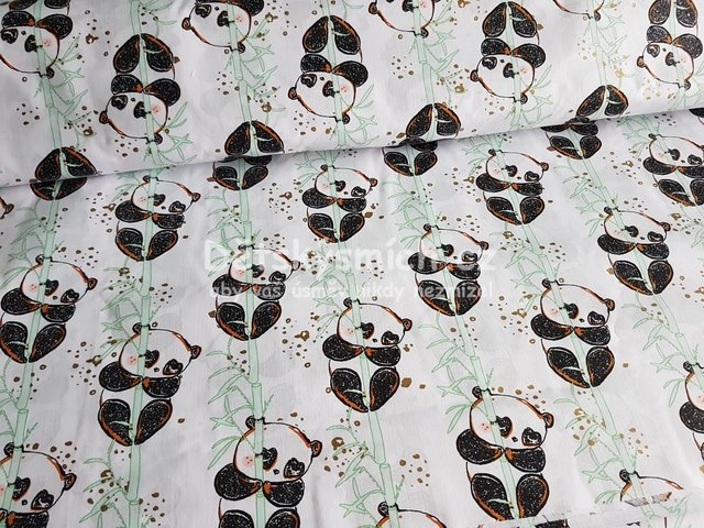 Bavlnn ltka metr - Panda na bambusu - Kliknutm na obrzek zavete