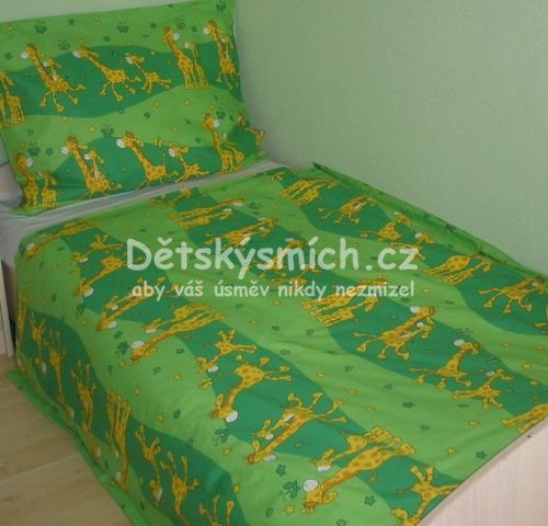 Bavln�n� povle�en� �irafky zelen� 40x60, 90x120 - Kliknut�m na obr�zek zav�ete