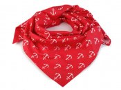 Motorkářský bavlněný šátek červený s kotvičkami