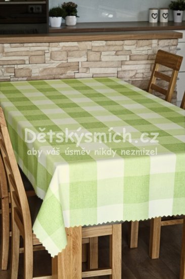 Teflonov� ubrus oxford - zelen� velk� kostka - Kliknut�m na obr�zek zav�ete