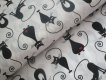 Bavlněná látka metráž - Černá kočka na bílém