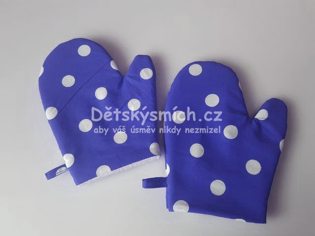 Dtsk chapky - krlovsky modr, bl puntk 17mm - Kliknutm na obrzek zavete