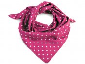 Bavlněný šátek sytě růžový - bílý puntík 7 mm [SA-PU-7-12]