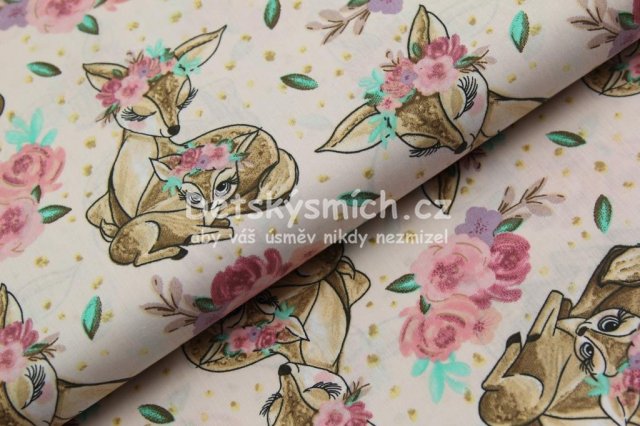 Bavlnn ltka metr - Srnka s koloukem - Kliknutm na obrzek zavete