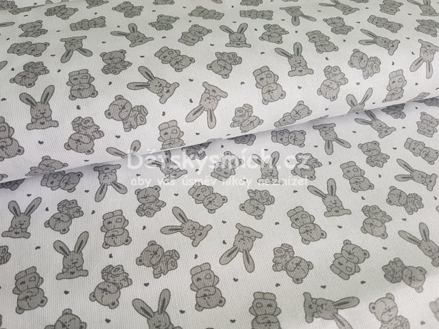 Bavlnn ltka metr - Zajci a medvdci na bl - Kliknutm na obrzek zavete