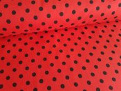 Bavlněná látka metráž - Červená černý puntík 8mm FERDA [ME-P08-F]