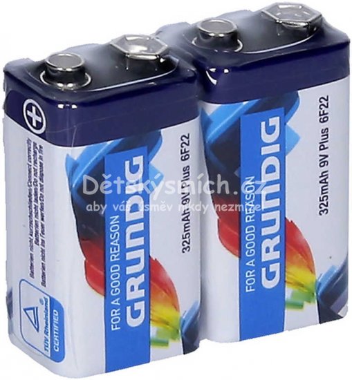 Baterie 9V Plus 325mAh 6F22 Zinc set 2ks Grundig - Kliknutm na obrzek zavete