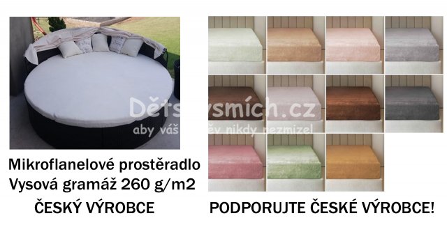 Mikroflanelov prostradlo kruh (kulat) prmr 170cm 260g/m2 - Kliknutm na obrzek zavete