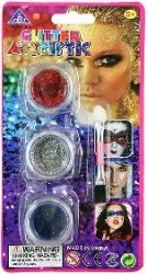 KARNEVAL Tpytky 3 barvy Sada Glitry