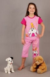 Dětské pyžamo kapri Koucourek a káčátko 5-6 let růžové